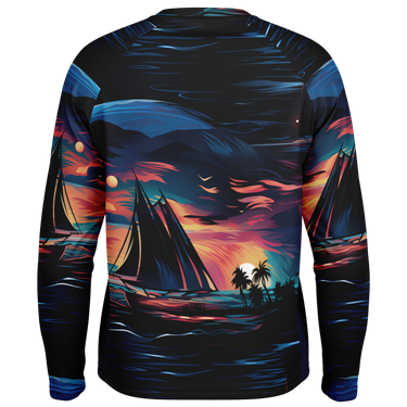 Chokefish™ Long Sleeve Every Day All Weather Trees&Boats Shirt Men's-013